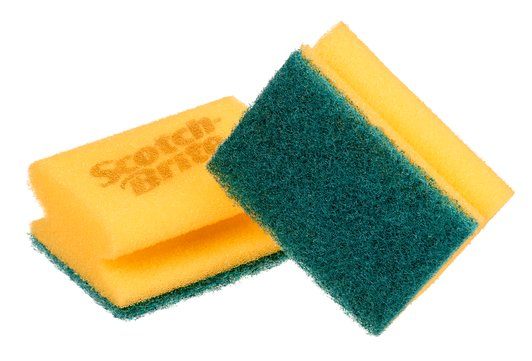 Scotch-Brite 374 Syntetiske skuresvampe, Gul/grøn, 95 mm x 150 mm