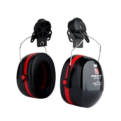 3M&trade; PELTOR&trade; Optime&trade; III Høreværn, 34 dB, sort/rød, hjelmmontering, H540P3E-413-SV ørekop til hjelme