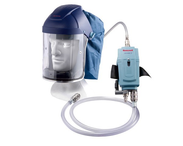 Airvisor 2 Paint Spraying Kit DAVK-0001E acetat visir til sprøjtemaling, ekstra udtag slange 1,2 m til værktøj, visirbeskyttelse samt hætte
