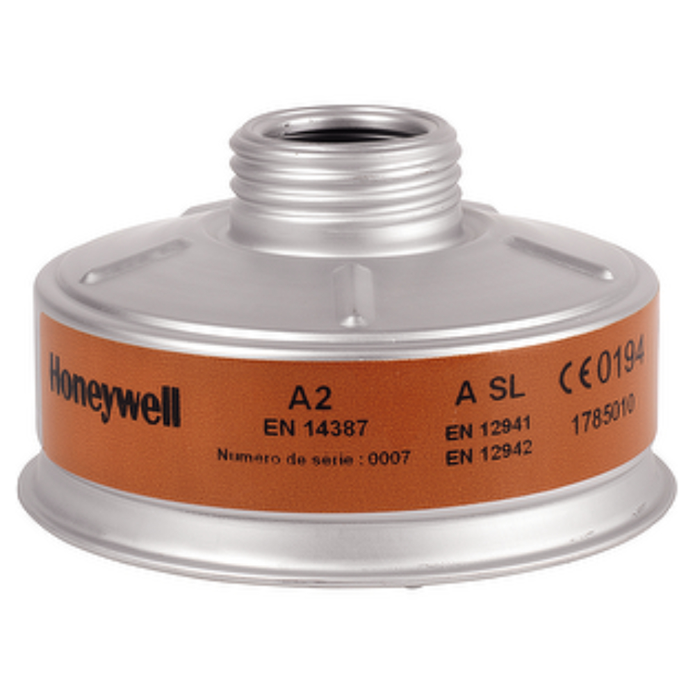 A2 Sperian Honeywell 1785010 filter til organiske dampe / Gas med kogepunkt over 65°C med 40 mm gevind, anvendes indenfor temperaturområde -30 til +