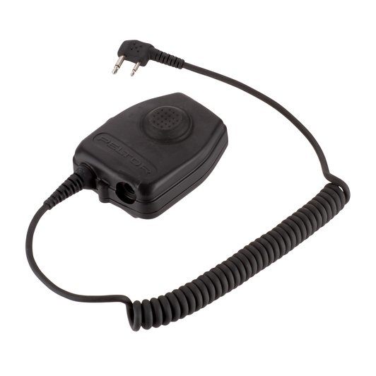 3M PELTOR PTT-adapter to Icom F3GS angled.