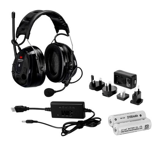 3M PELTOR WS Alert XP ACK headset inkl. batteri og oplader hovedbøjle, MRX21A2WS6-ACK.