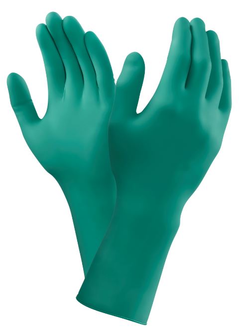 Ansell TouchNTuff 93-300 Renrums pakket, klasse 100 (ISO 5), tynd engangshandske i nitril, længde 300 mm, tykkelse 0,12 mm, AQL 1,5 9.5-10 (XL)
