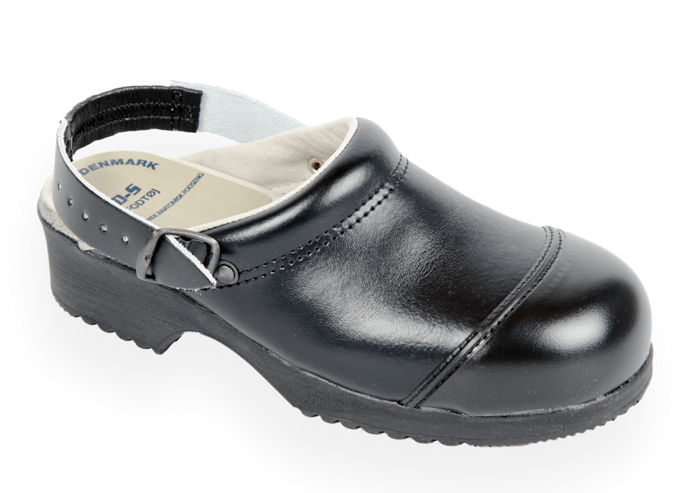 355-01 Sort D-S Flex sikkerhedstøffel med hælrem slippers 39