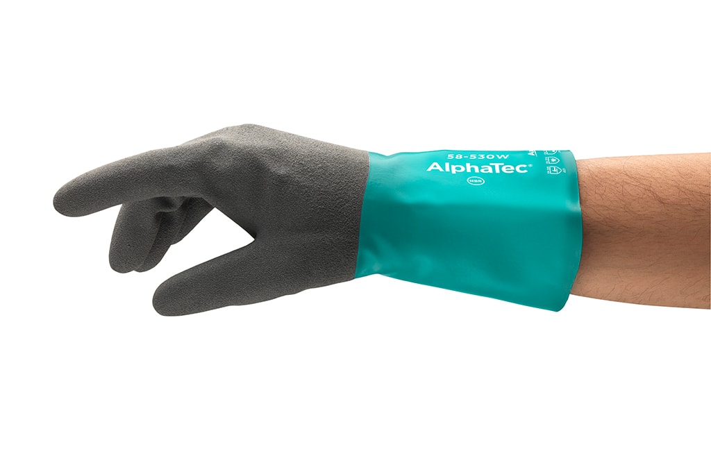 Ansell AlphaTec 58-530W Kemisk bestandig handske i nitril, fremragende greb, Længde 305 mm AQL 0,65 11 - XXL