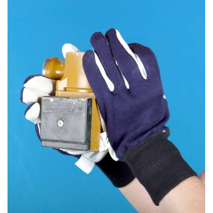Blue Skinnex Driverhandske Montagehandske i blødt og smidig natur gedeskind, fleksibelt, med blå stofoverhånd og ribmanchet, 13-4200 11 - XXL