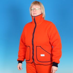 Fiberpelsjakke med kinakrave, Orange XXXLarge