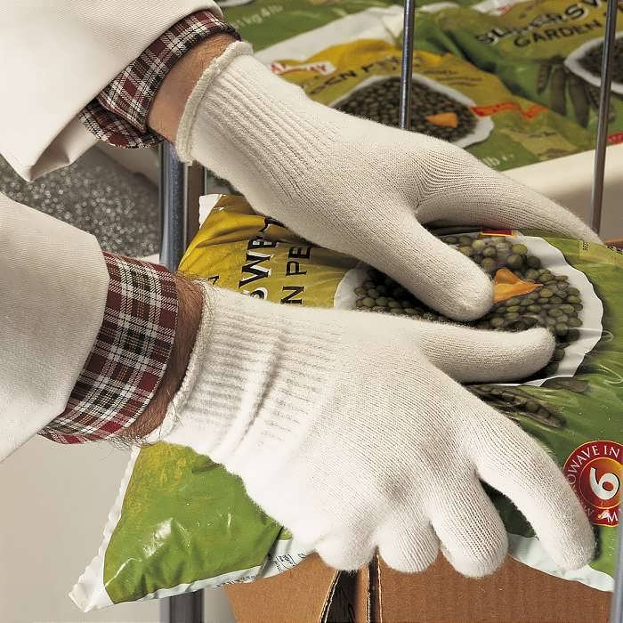Ansell ActivArmr 78-110 fødevaregodkendte strikkede hvide termo handsker med ribkant, passer begge hænder længde 224 til 254 mm 7 - S