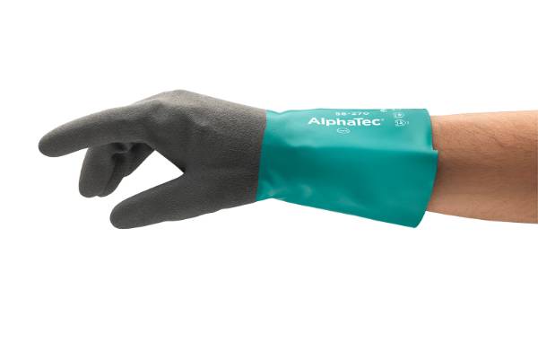 Ansell AlphaTec 58-270 Væsketæt tynd nitrilhandske med fremragende greb, samt meget fleksibel Længde 300 mm AQL 0,65 9 - L