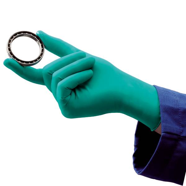 TouchNTuff 92-600 Pudderfri glat engangshandsker i nitril, uden proteiner derfor testet for type 1 allergier, Længde 240 mm, AQL 1,5 8.5-9 (L)