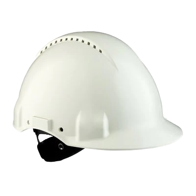 3M G3000 Sikkerhedshjelm med stilleskrue, kort skygge og UV-indikator str 54-62 cm vægt 340 gram. Hvid