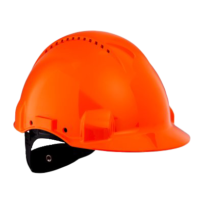 3M G3000 Sikkerhedshjelm med stilleskrue, kort skygge og UV-indikator str 54-62 cm vægt 340 gram. Orange
