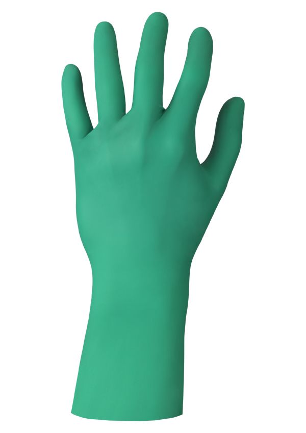 Ansell DermaShield 73-711, Steril og renrums engangshandske, ISO 5 / klasse 100, i acceleratorfri neopren med rullekant, længde 310 mm tykkelse 0,17 m