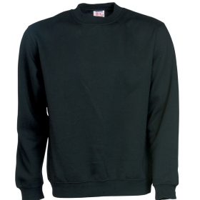 Sweatshirt, sort med rund hals 80% bomuld + 20% polyester 280 gram/m2. Øko-tex godkendt Large