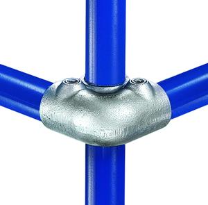 3-vejs hjørne med kryds, fitting 121, 42,4 mm (121-7), Kee Clamp galvaniseret rørfitting