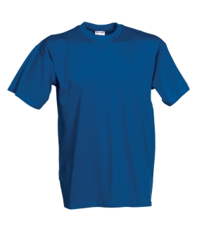 T-shirt, 100 bomuld, Koboltblå 145 gram forkrympet rundstrikket Large
