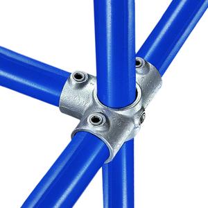 3-vejs kryds - fitting 35, 26,9 mm (35-5), Kee Clamp galvaniseret rørfitting.