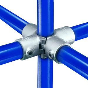 4-vejs split kryds - fitting A40, 48,3 mm, Kee Clamp galvaniseret rørfitting