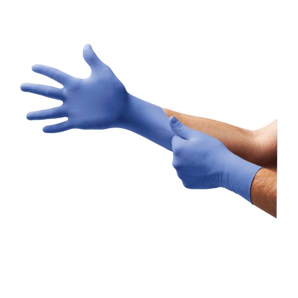 Ansell Microflex 93-823 Allergivenlig acceleratorfri nitril engangshandske, Længde 240 mm tykkelse 0,06 mm AQL 1,5 6.5-7 (S)