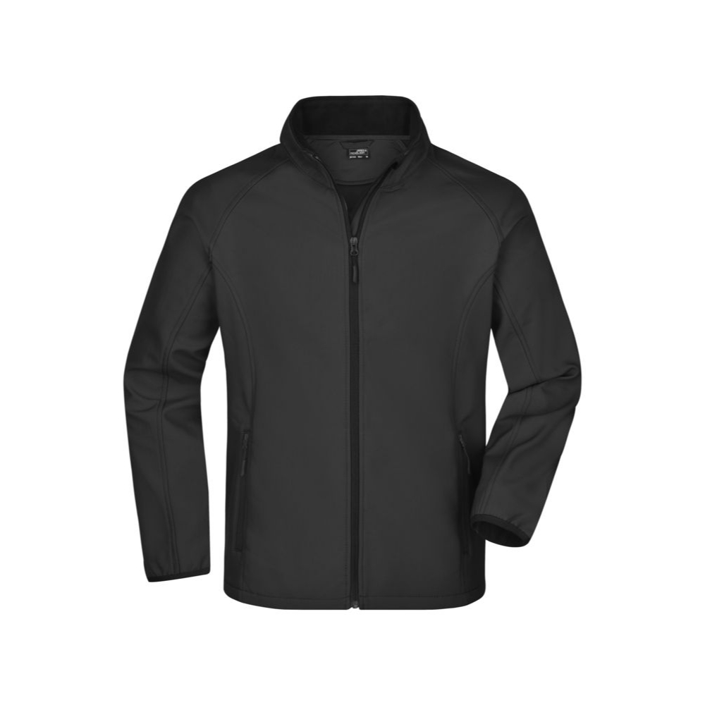 Promo softshell jakke vind og vandafvisende, 4 lommer, inderside microfleece, høj krave Sort, XLarge