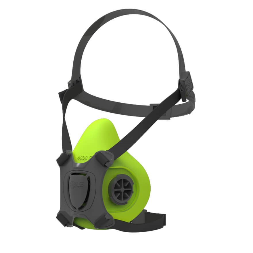 BLS 4000 next S, genanvendelig halvmaske i silikone, passer til filtre fra BLS 200 serien, tvilling filtre med bajonetlukning, 2 størrelser S-M