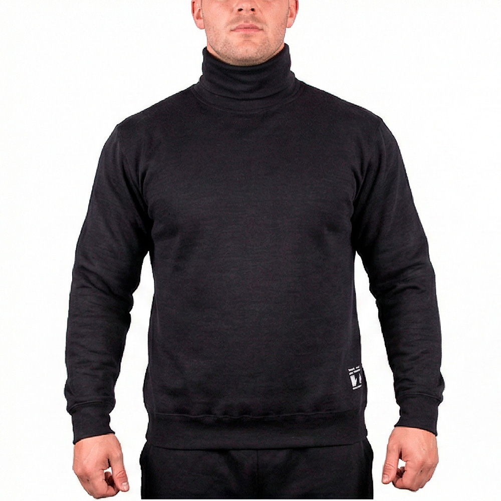 Rullekravetrøje i VARMEX FIRE Jersey, antistatisk og smidig, åndbar med ribmanchet i håndled og linning, sort, Str. XS-XXXXL XLarge