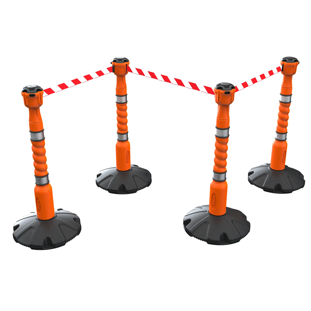 Afspærringspakke med 4 punkter (4 x 9 m) SKIPPER system Rød