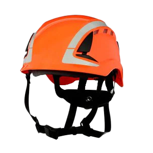 3M SecureFit X5000 sikkerhedshjelm og klatrehjelm med dobbelt godkendelse og refleks EN 12492/EN 397. Orange