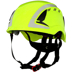 3M SecureFit X5000 sikkerhedshjelm og klatrehjelm med dobbelt godkendelse og refleks EN 12492/EN 397. Hi-Viz