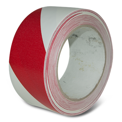 Gulvtape og Afstribningstape, 50 mm x 33 meter x 0,15 mm, DENFOIL Rød-hvid