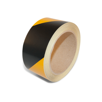 DENFOIL Reflekstape Gul-sort, 50 mm x 10 meter
