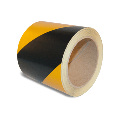 DENFOIL Reflekstape Gul-sort, 100 mm x 10 meter