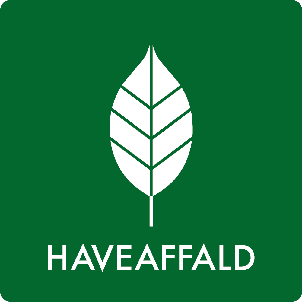 Affaldsskilt AF0001: Haveaffald, fås i 3 forskellige materialer og str. mellem 60x60 mm - 240x240 mm 120x120 mm, Selvklæbende