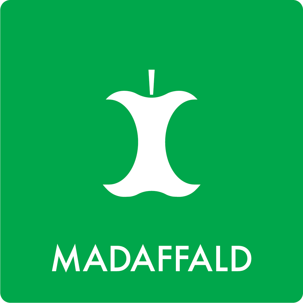 Affaldsskilt AF0301: Madaffald, fås i 3 forskellige materialer og str. mellem 60x60 mm - 240x240 mm 120x120 mm, Selvklæbende