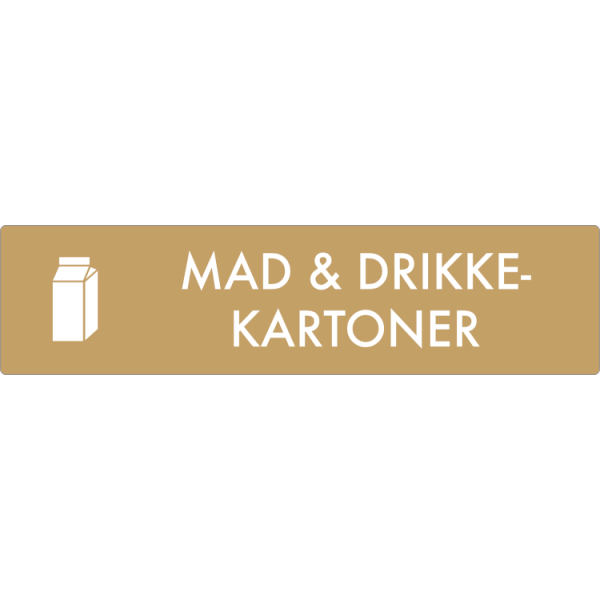 Affaldsskilt AF1202: Mad- og drikkekartoner, fås i 3 forskellige materialer og str. mellem 60x60 mm - 240x240 mm 60x240 mm, Selvklæbende