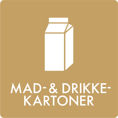 Affaldsskilt AF1202: Mad- og drikkekartoner, fås i 3 forskellige materialer og str. mellem 60x60 mm - 240x240 mm 60x60 mm, Selvklæbende