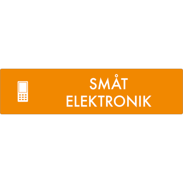 Affaldsskilt AF1501: Småt elektronik, selvklæbende vinyl i str. mellem 60x60 mm - 240x240 mm 60x240 mm