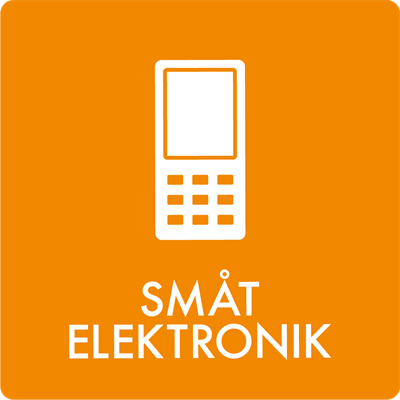 Affaldsskilt AF1501: Småt elektronik, selvklæbende vinyl i str. mellem 60x60 mm - 240x240 mm 180x180 mm