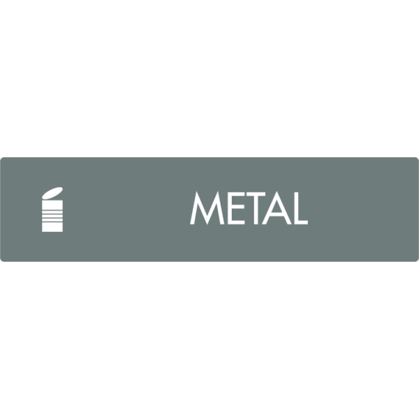Affaldsskilt AF2701: Metal, Selvklæbende, 5 størrelser 60x240 mm