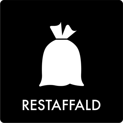 Affaldsskilt AF3001: Restaffald, Selvklæbende, 5 størrelser 120x120 mm