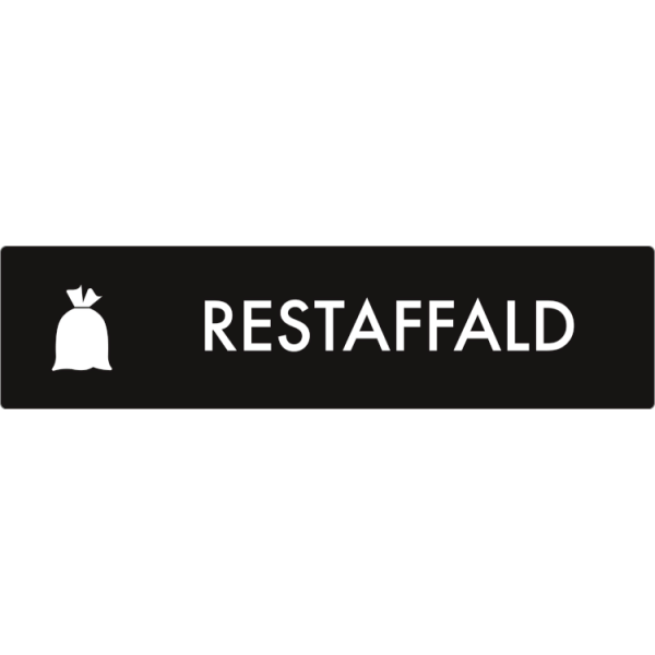 Affaldsskilt AF3001: Restaffald, Selvklæbende, 5 størrelser 60x240 mm