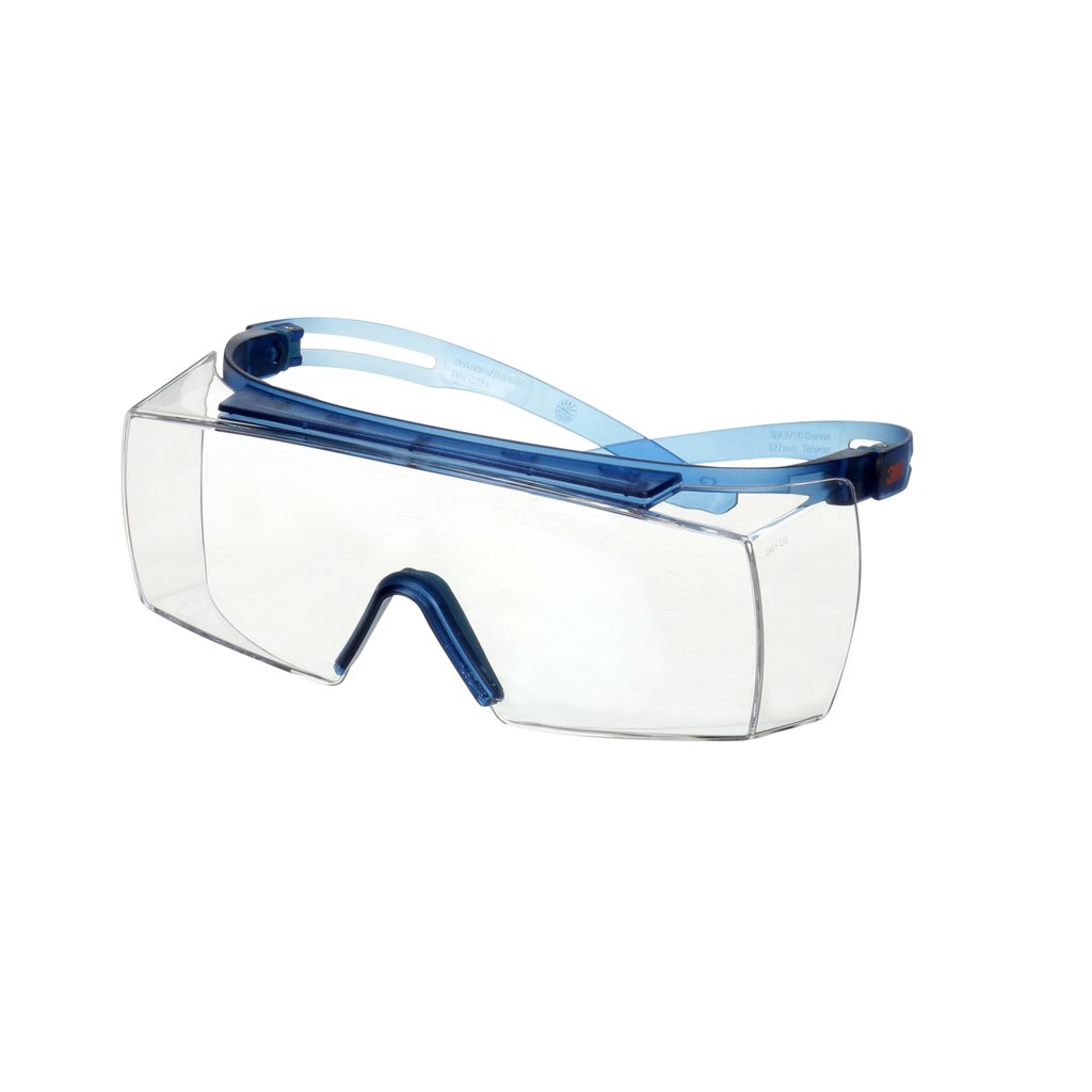 3M&trade; SecureFit&trade; 3700 Overbrille, flere farver brillestang, Scotchgard&trade; anti-dug (K&N), klar linse, SF3701SGAF Blå