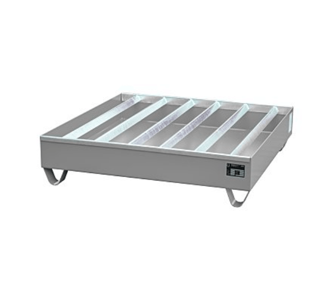 Opsamlingskar i lakeret stål, 257 liter kapacitet, 1200 x 1200 x 285 mm Grå