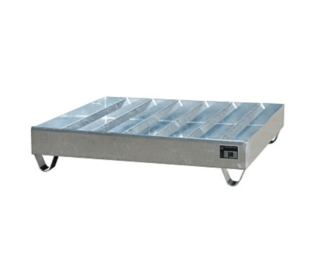 Opsamlingskar i lakeret stål, 257 liter kapacitet, 1200 x 1200 x 285 mm Galvaniseret stål