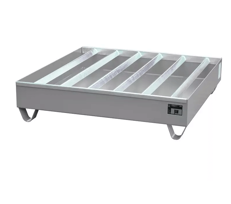 Dybt opsamlingskar i lakeret stål, 435 liter kapacitet, 1200 x 1200 x 410 mm Grå