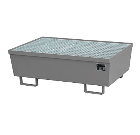 Opsamlingskar i galvaniseret stål, 250 liter kapacitet, 1200 x 800 x 415 mm Grå
