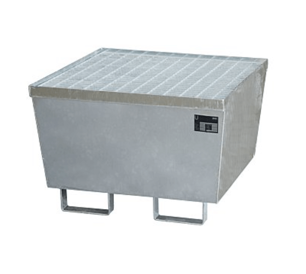 Opsamlingskar i galvaniseret stål, 215 liter kapacitet, 800 x 800 x 545 mm Galvaniseret stål