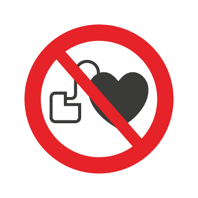 Ingen adgang for personer m/pacemaker, plast Ø 210 mm