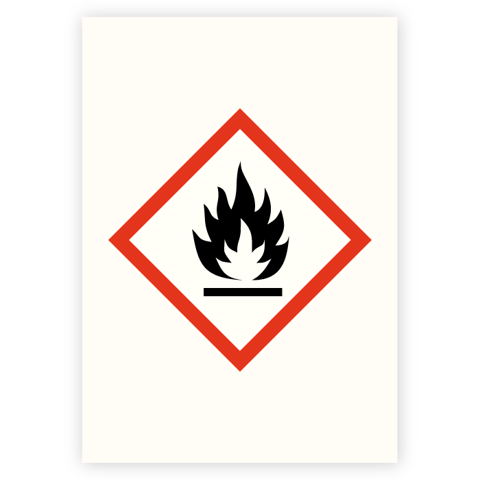 Yderst brandfarlig - GHS Faresymboler GHS02 (Flame), flere materialer - 297 x 210 mm Selvklæbende