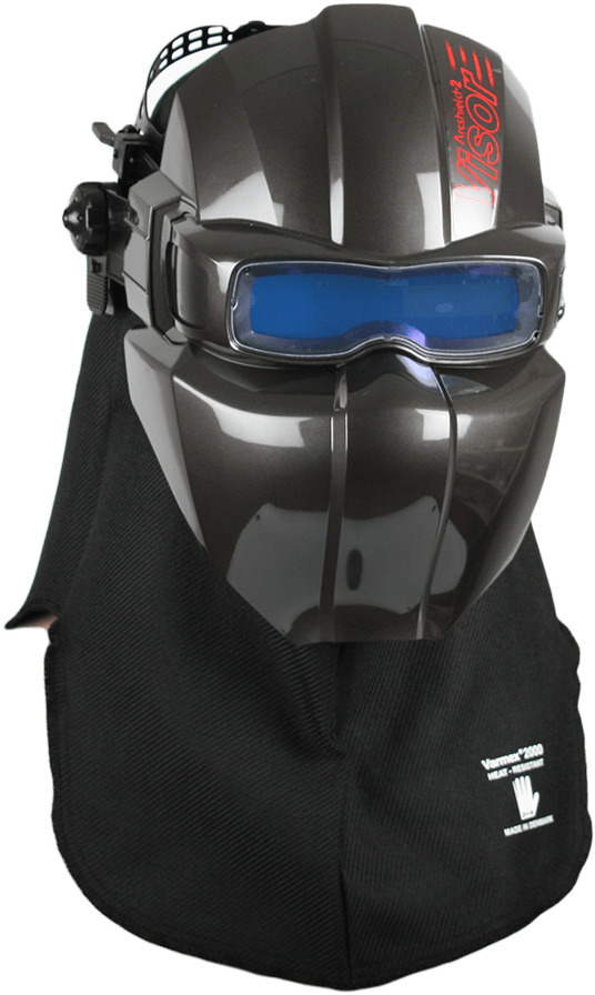 Visor 2.0 Svejsemaske med VARMEX standard svejsehætte og automatisk neddæmpende svejsebriller, Arcshield 2 visor Small